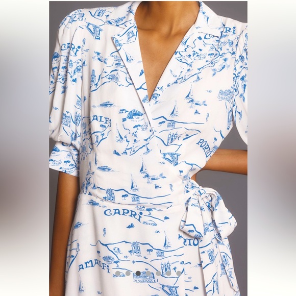 Anthropologie NWT Maeve Short-Sleeve Collared
Wrap Mini Dress size XSP. - Picture 3 of 12